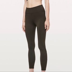 Lululemon In Movement 7/8 Everlux Olive Green 25”
